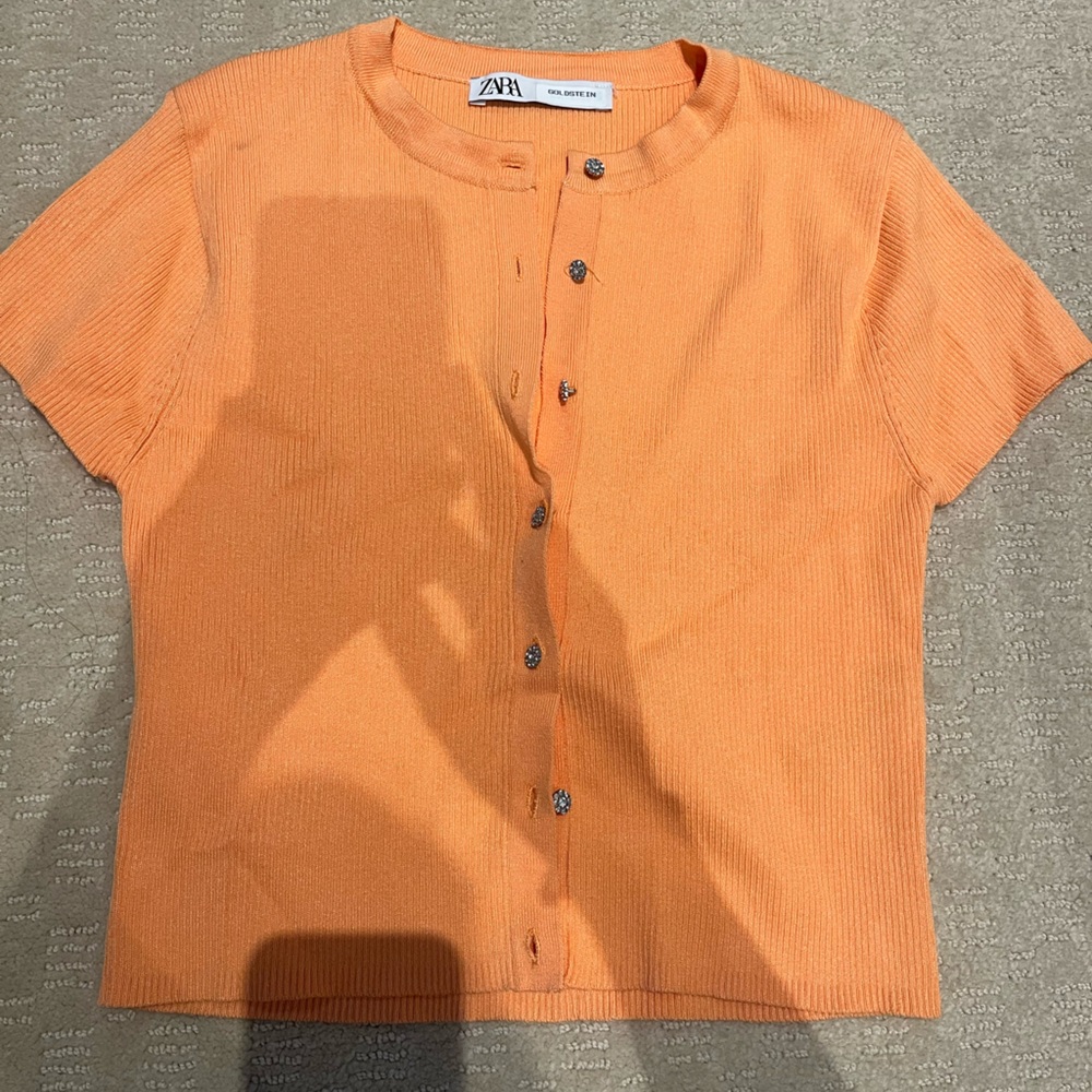 Zara Orange Button Up